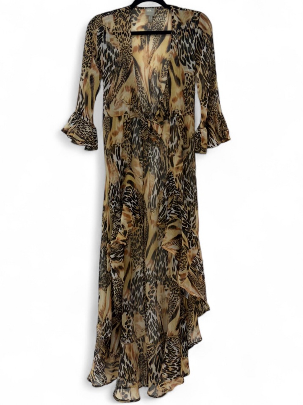 asos leopard print sheer maxi dress cover up